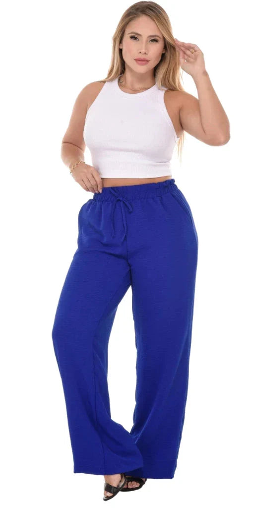 Calça Pantalona Feminina Cintura Alta