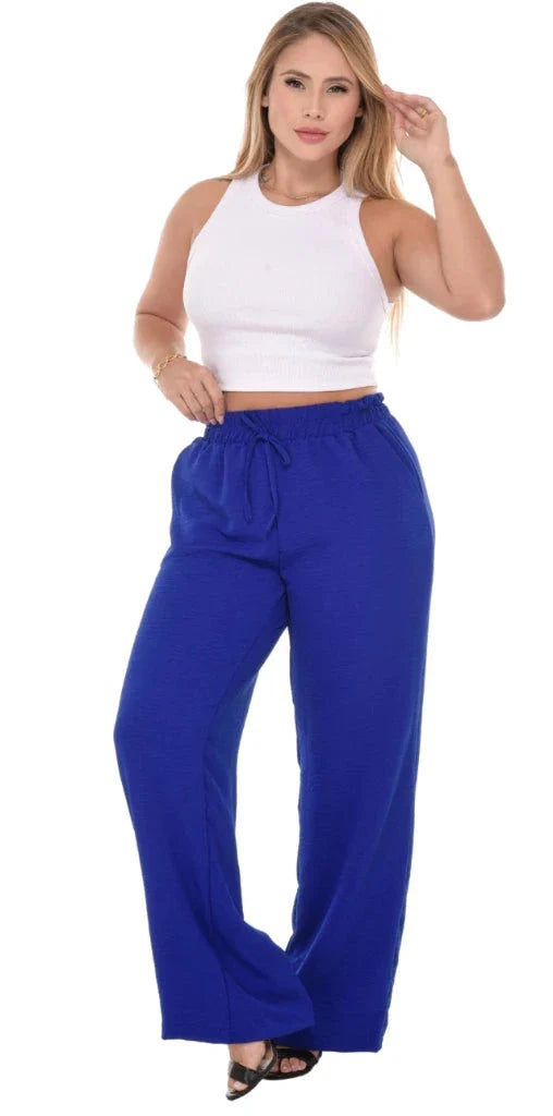 Calça Pantalona Feminina Cintura Alta