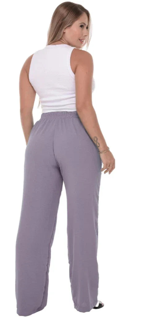 Calça Pantalona Feminina Cintura Alta